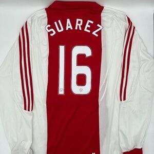 Luis Suarez #16 Ajax 2007/2008 ORIGINAL Adidas Long Sleeve Soccer Jersey (XXL)